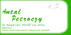 antal petroczy business card